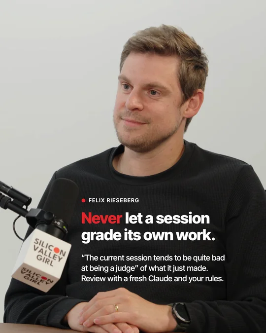 Slide 5. Never let a session grade its own work.